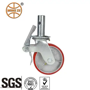 Construction Buyer Agent Wanted Better Performance & Safety Industrial 8*2 Inch PU on Cast Iron Center Scaffolding Caster Wheel