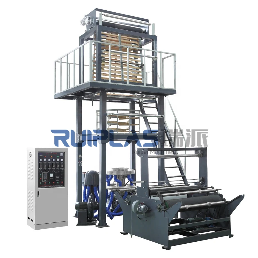 Ruiplas High Output Shopping Bag Die Extrusion Line Mono Layer Nylon HDPE Polythene Film Blowing Machine