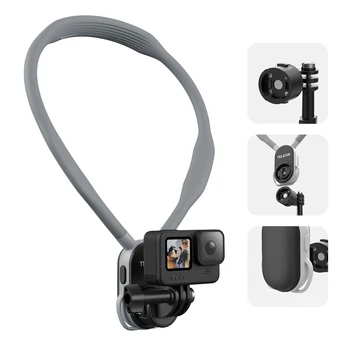 Telesin New Technology Magnetic Silicone Neck Holder 2.0 for Go Pro 13 / DJI / Insta360 Cameras Neck Hanging Bracket Mount product image