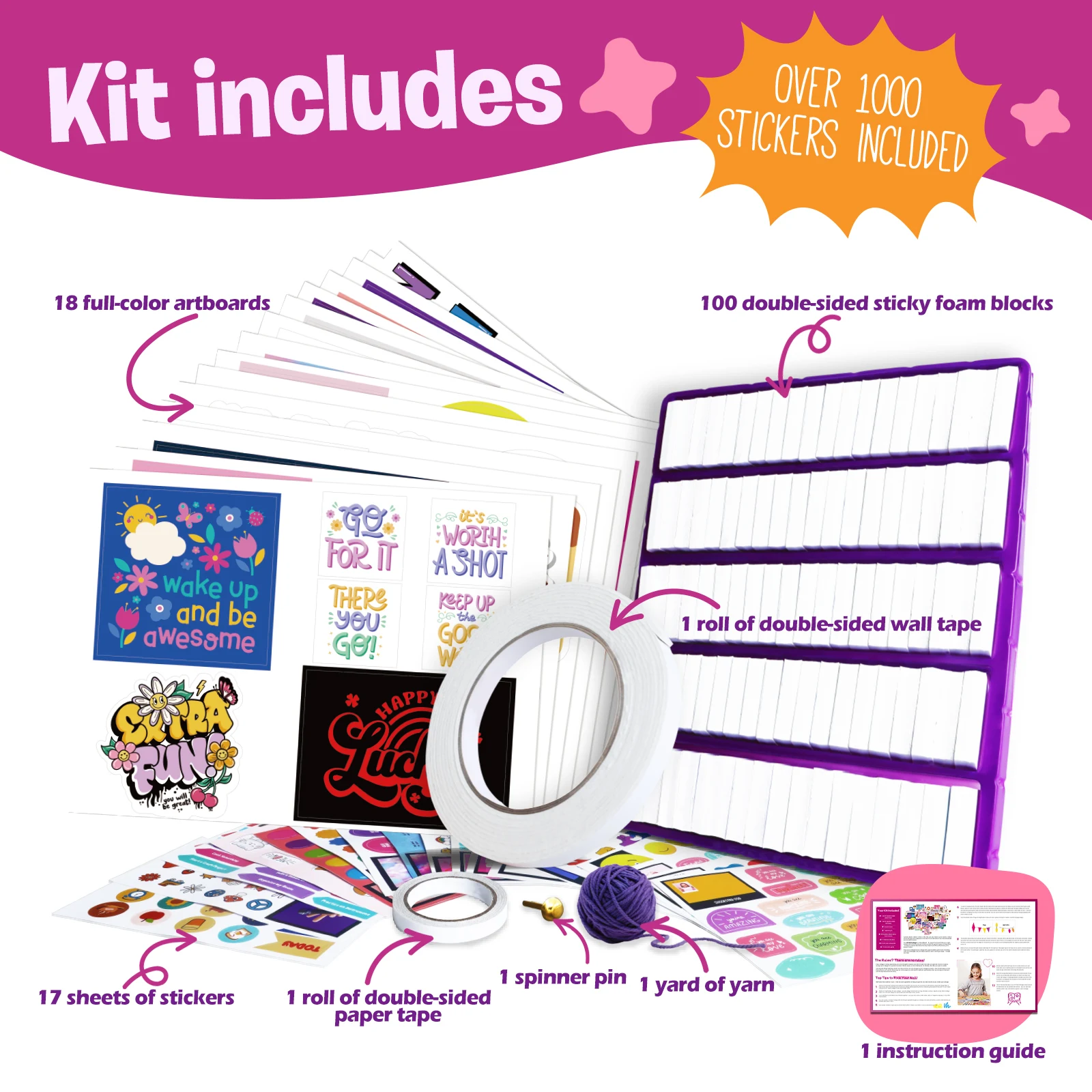 1000 in 1 Children Drawing Toy DIY Wall Collage Making Arts Paper Crafts Educational Toys