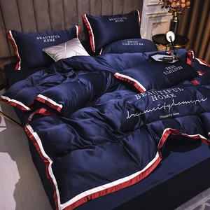 Luxury Sateen Bedding Duvet Cover Set Embroidery Hotel Duvet Cover Bedding Set