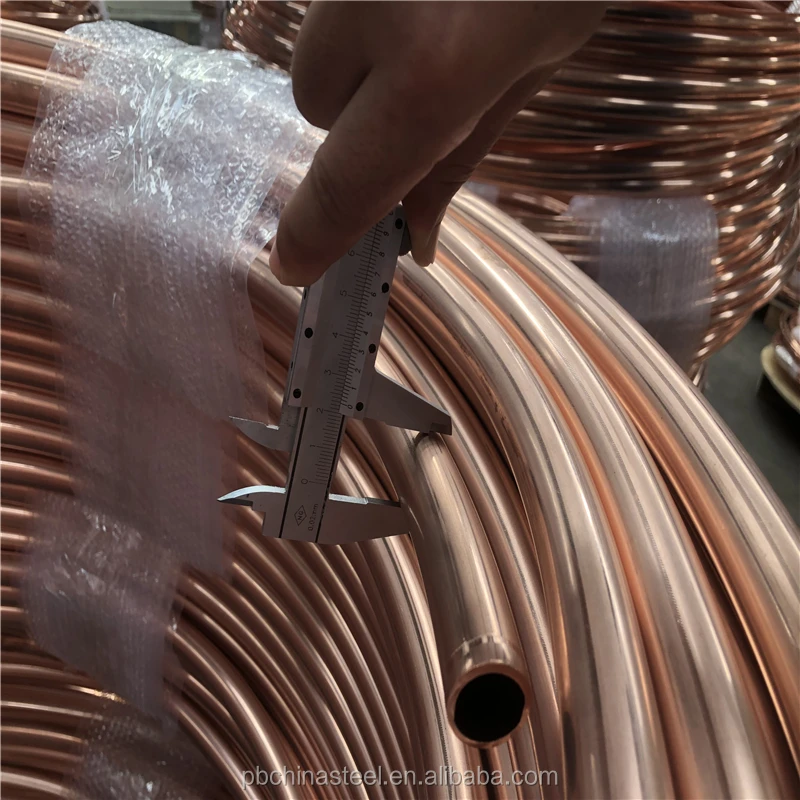 Micro Bore Copper Coiled Tube Copper Plain Coil Pipes For Plumbing ...