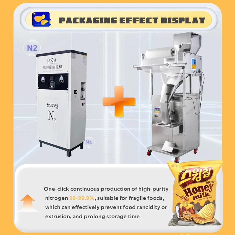 Automatic Vertical Small Nitrogen Snack Puffed Food Popcorn Potato Chips Filling and Packing Machine Packaging Machine for Snack