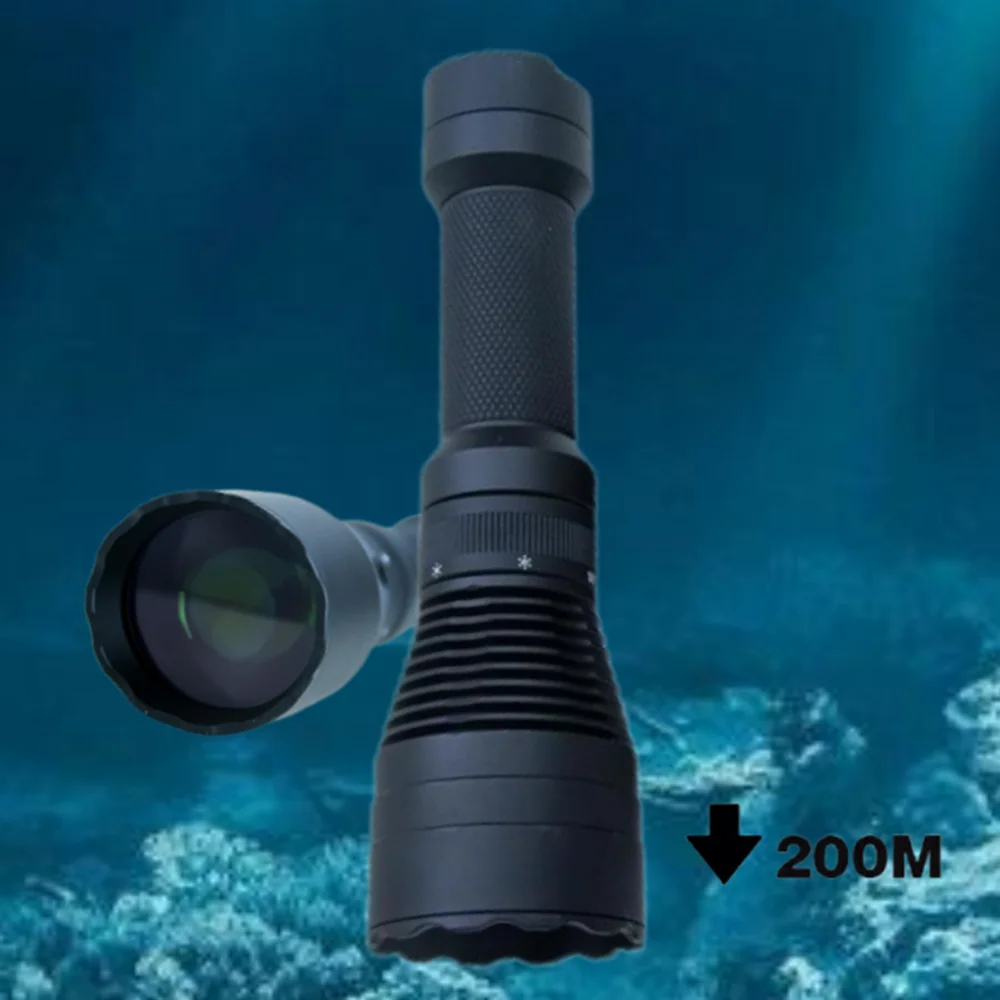 Waterproof Dive Torch Light Professional Rechargeable scuba Diver Lamp Wholesale Diving Flashlight With Laser