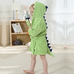 Kids Sleepwear Cartoon Style Class A Cotton Cap For Children Bath Towel Baby Home Clothes Baby Bathrobe Nightwear Robe