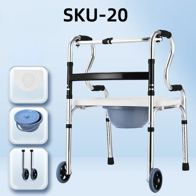 Factory Direct Sale Foldable Aluminum Alloy Walker with Wheels Walking Aids for the Disabled Direct From the Source manufacture