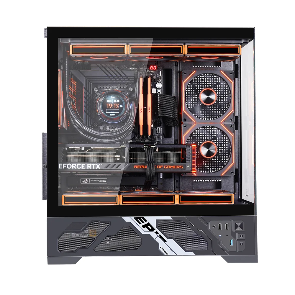 MicroATX RGB Aluminum Alloy Gaming PC Desktop Computer Case Mid Tower with RGB Lighting in Stock