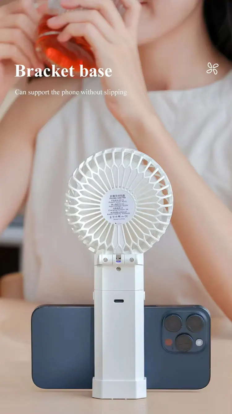 3 In 1 4000mah Powerbank Pocket Mini Foldable Plastic Portable Usb