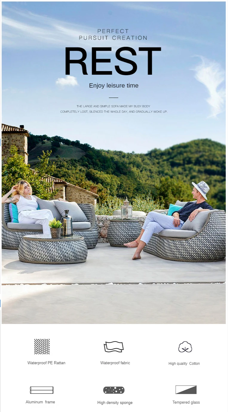 New design garden Furniture Outdoor Rattan Sofa set
