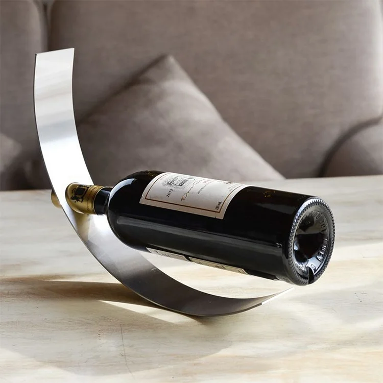 Stainless Steel Wine Bottle Holder Countertop Metal Wine Rack Nordic Style Creative Wine Display Rack for Home Decor