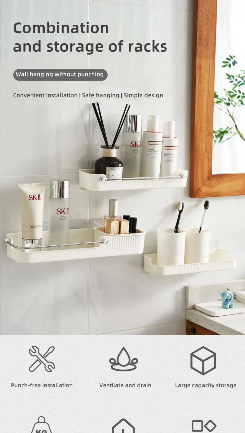 Modern Good Quality Shelf Wall Mounted No Drilling No Punch Shelves For