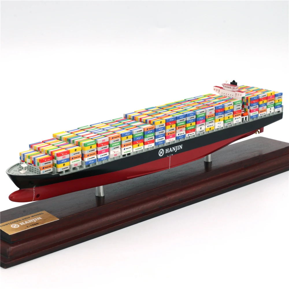 【A】35cm HANJIN container ship model Custom scale model ships O.A.S ship model