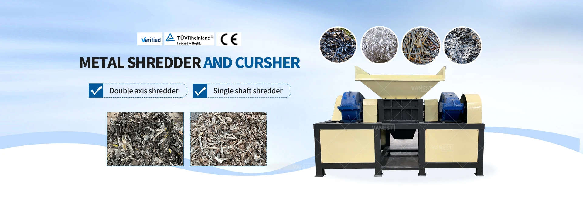 Vanest Small Industrial Scrap Metal Copper Aluminum Cans Shredder ...