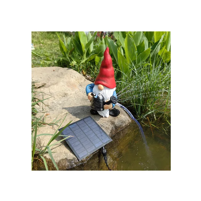 Outdoor Resin Crafts Statue Garden Gnome Statue Resin waterfall fountain Funny Gnomes solar water fountain