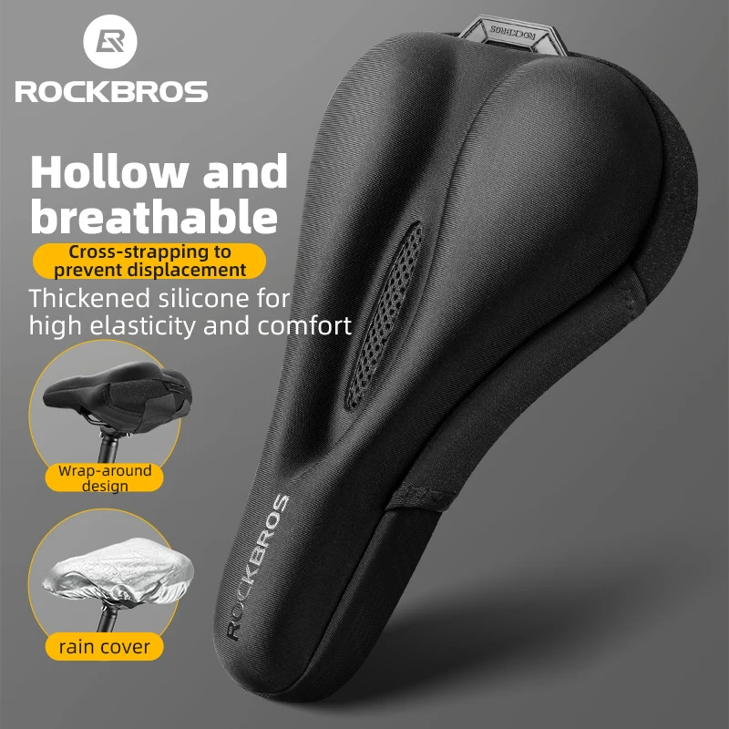 ROCKBROS Bicycle Saddle Soft Seat Cover Comfortable with Light
