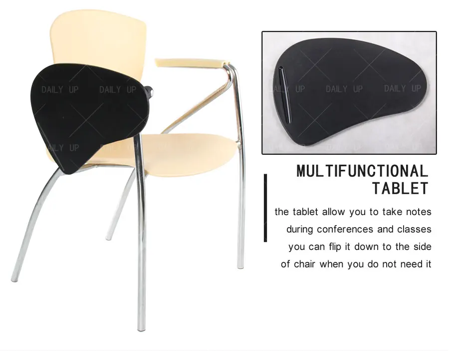 Padded Training Chair With Folding Tablet And Cushion Office Chair With Armrests 2024 New Design For Lecture Meeting Conference