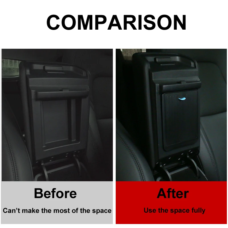 Center Console Hidden Storage Box For Tesla Model 3 Y Armrest