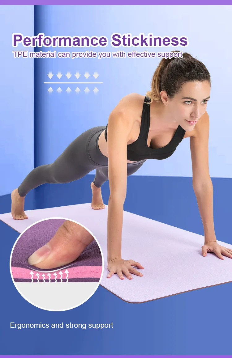 Health Fitness Workout Nonslip Grip Moisture Wicking Yoga Mat