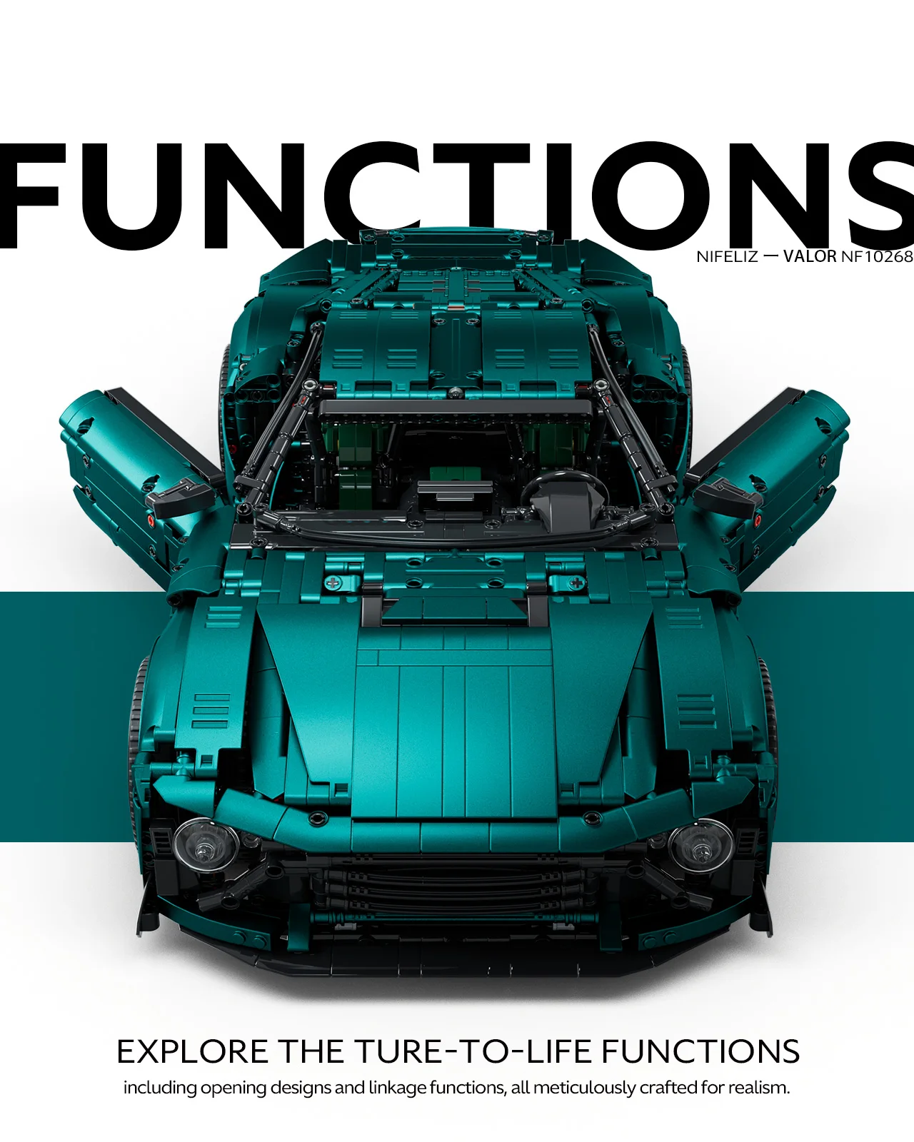 Build Your Own Racing Car with Nifeliz Valor Custom Car Building Block Set for Teens and Kids Creative for STEM Toys