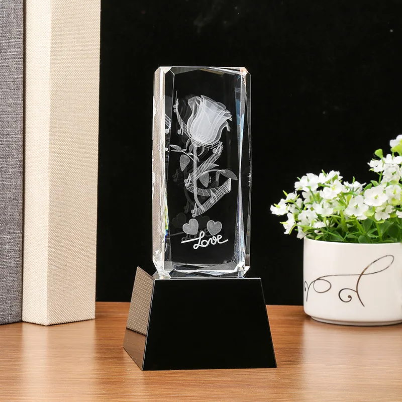 Lucky House Crystal Glass Città di Singapore Modello Town Paper Incisione laser 3D High-rise Statue Feng Shui Artigianato Souvenir