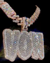 Custom Men Luxury Pendant Past Diamond Test 925 Silver Iced Out Moissanite VVS Hip Hop Pendants