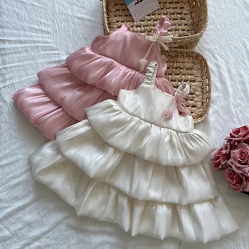 Children's clothing 2024 Summer new cute cake dress baby princess dress