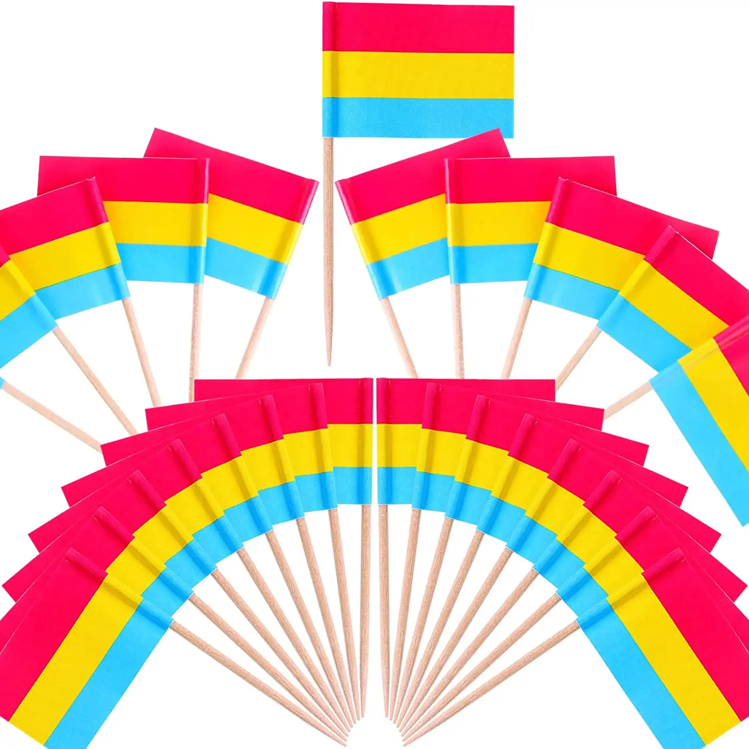 JBCD 100 Stuzzicadenti Bandiera Arcobaleno Progress LGBTQ – Decorazioni Per Cupcake, Torte E Dessert