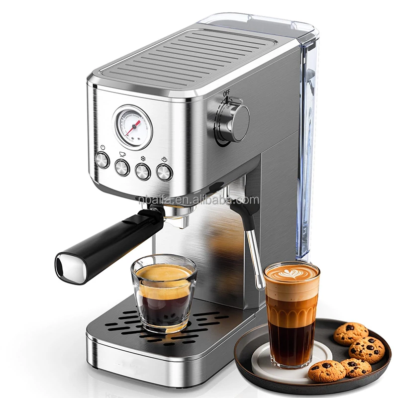 Aifa Full Function Commercial Household Digital Button Espresso Machine With Milk Frother Smart Coffee Maker with Milk tank