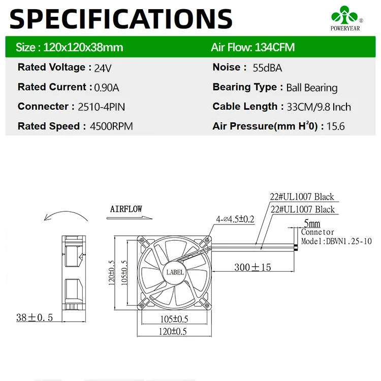 Cooling Fan, 12038, Axial, PBT - detail 2