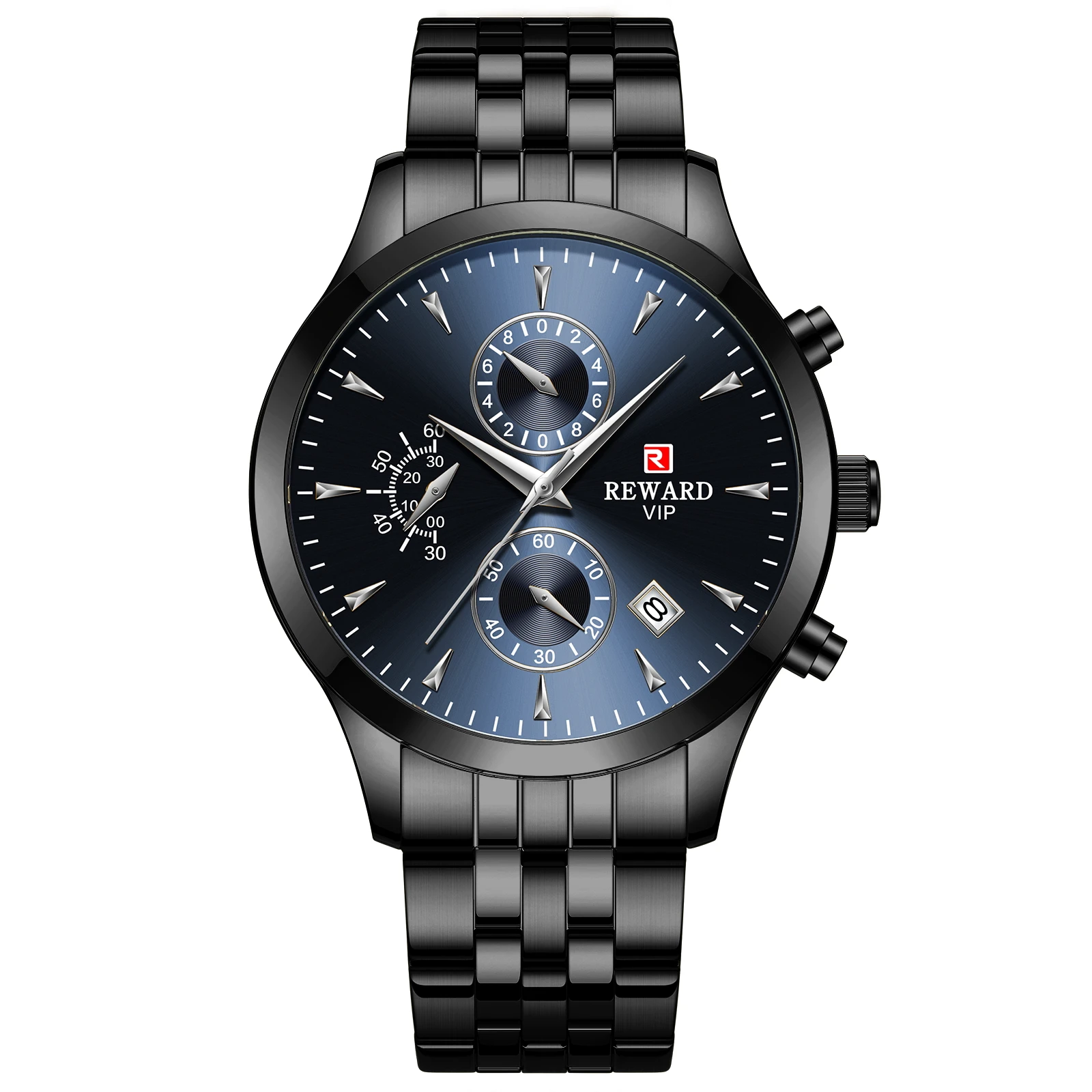 reward new quartz stainless steel wristwatches calendar