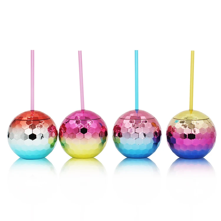 Wholesale Disco Ball Cup Electroplated Color Ball Shape Sippy Cup
