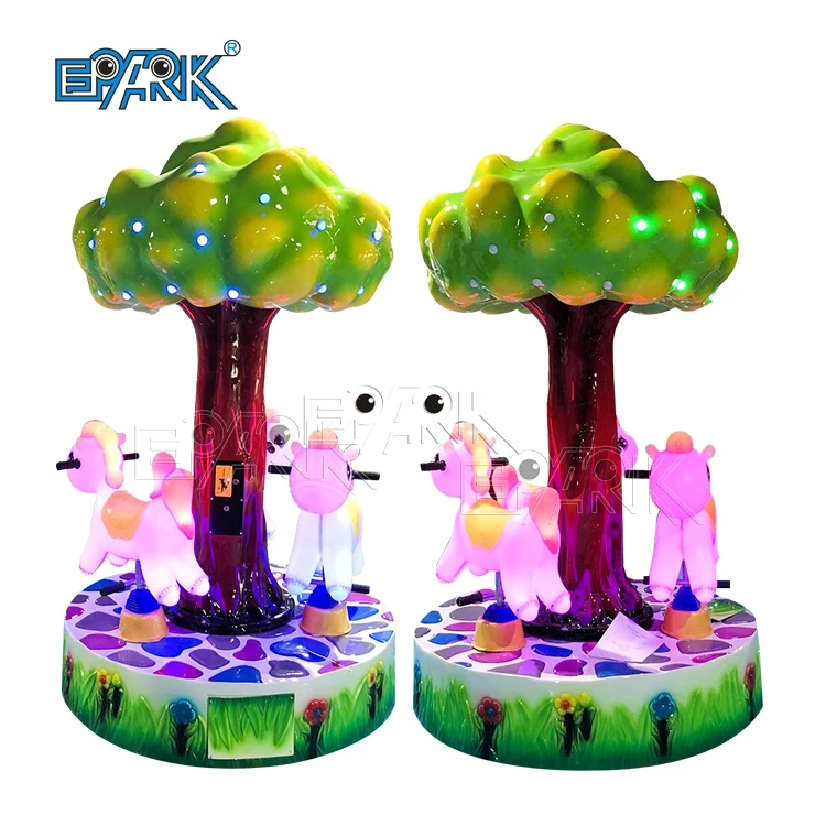 Coin Operated Kid Games Tree Carousel for 3 Players Kiddie Rides Game Machine