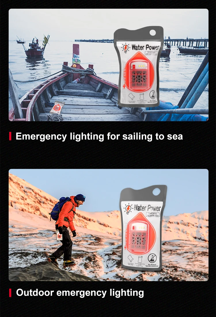 HoneyFly G2 Salt Water LED Lamp Lantern Brine Charging Sea Water Portable  Travel Light Emergency Lamp