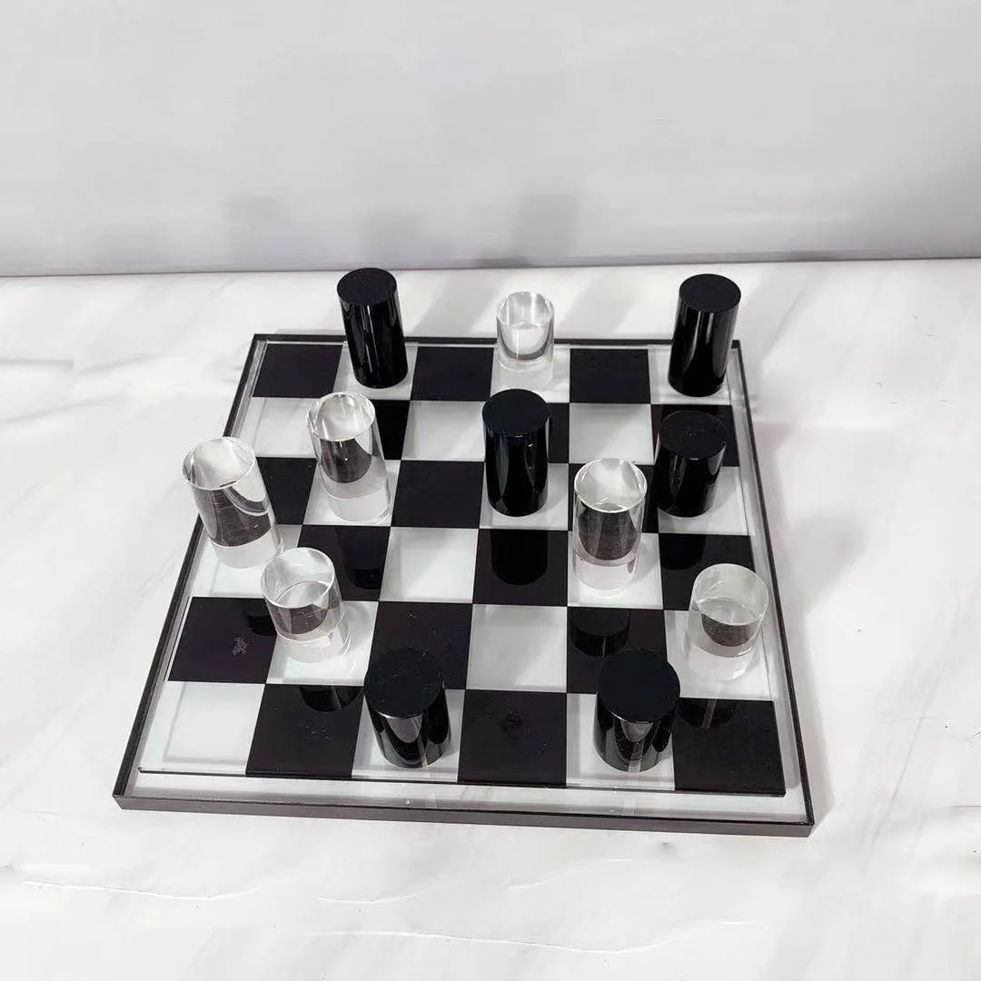 Exquisite High End Gift Crystal Chess Board Educational Desktop Game Set for Home Decor