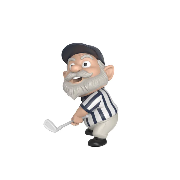 Brugerdefineret luksusfigur af harpiksholdigt materiale i golf-tema med boblekrop – håndmalet kunstnerisk skulptur med høj realisme til skrivebordsdekoration og samleobjekter
