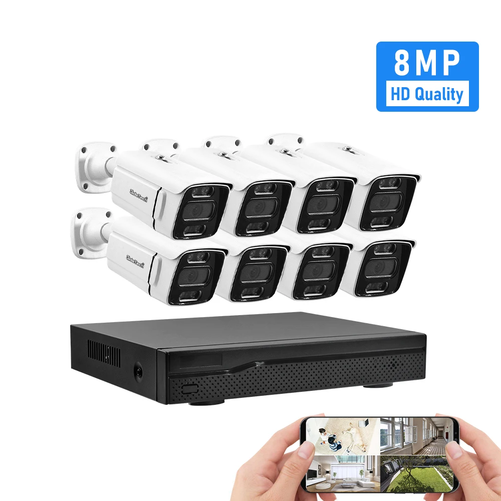 Jidetech 8CH 8MP Poe Security Camera System with PIR Night Vision