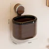 Suction cup storage bucket-black walnut-snap ring