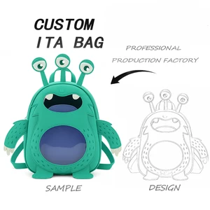 Custom Monster Pattern Pu Shoulder Ita Bag Embroidered Printed Tote Bag Pin Display Insert Ita Crossbody Messenger Bags