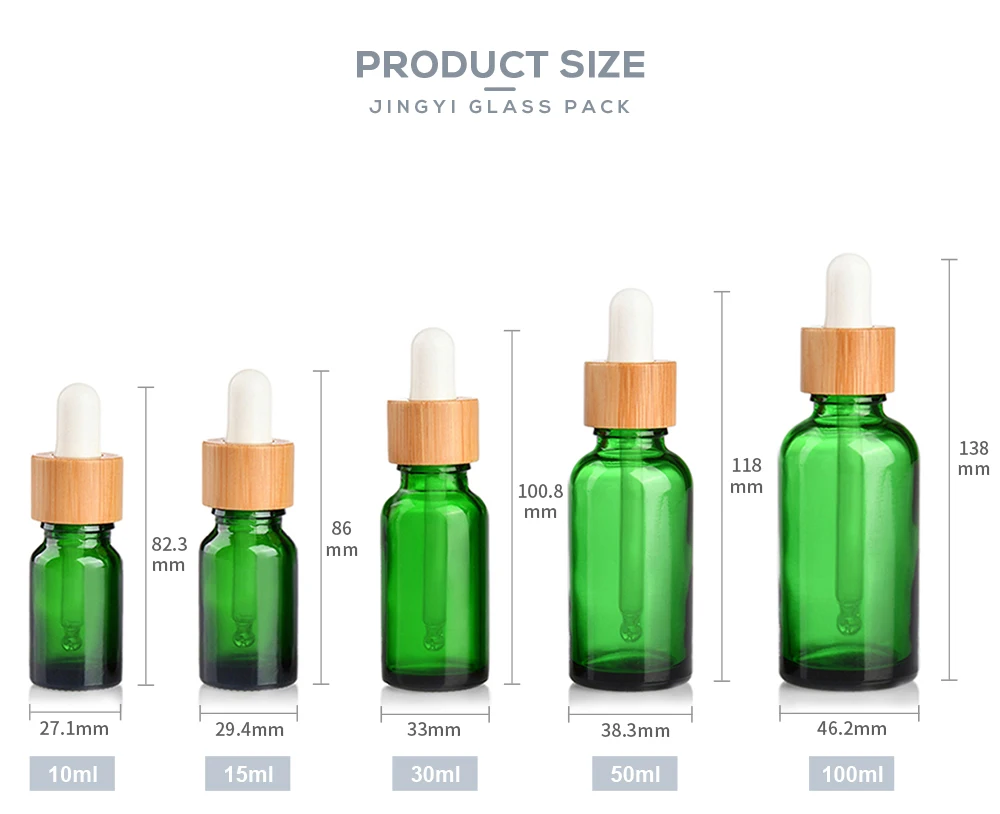 Empty 5ml 10ml 15ml 30ml 50ml 100ml Recyclable Essential Oil Din 18 Glass Pipette Dropper Bottle