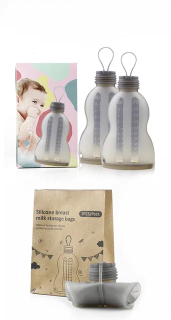 Accesorios para lactancia materna, Bolsa de almacenamiento de leche de  silicona Bolsa de pie a prueba de fugas de jugo Bolsa de almacenamiento de  leche materna de silicona Innovación moderna