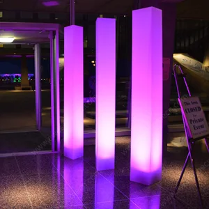 Modern Ultra High LED Floor Lamp 16-Color Square Design Remote Control for Home Hotel Living Room Garden Use Plastic Body