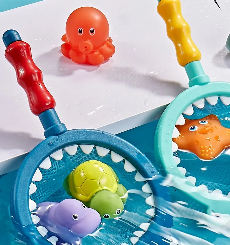 7pcs Bath Toys Baby 1 2 3 Years Old, Bath Toys For Kids, Bath Toys With  Fishing Net