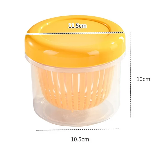 Transparent Vegetables Fruits Chopped Onion Minced Garlic Sauce Chili Food Bowl Container Mini Drain Kitchen Storage Box