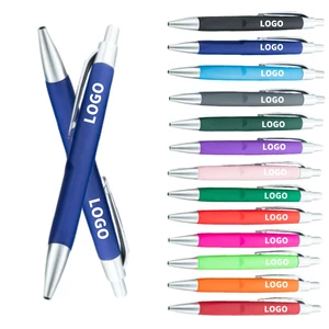 Promotional Cheap Plastic Ballpoint Pens Soft Rubber BallPoint Pens for Hotel High-Quality Personalized Pens with Custom logo