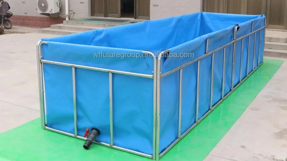 Rectangular Galvanized Pipe Fish Farming Tank System High Yield Large