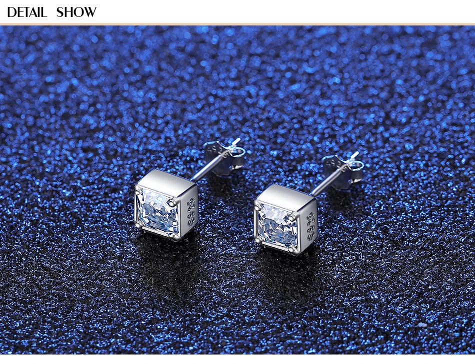 Czcity Earing Woman Square Elegant Wedding Silver 2022 Diamond ...