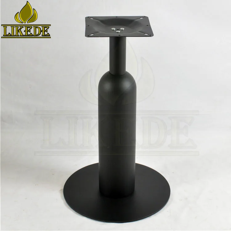 New Modern black heavy iron round glass coffee table metal base