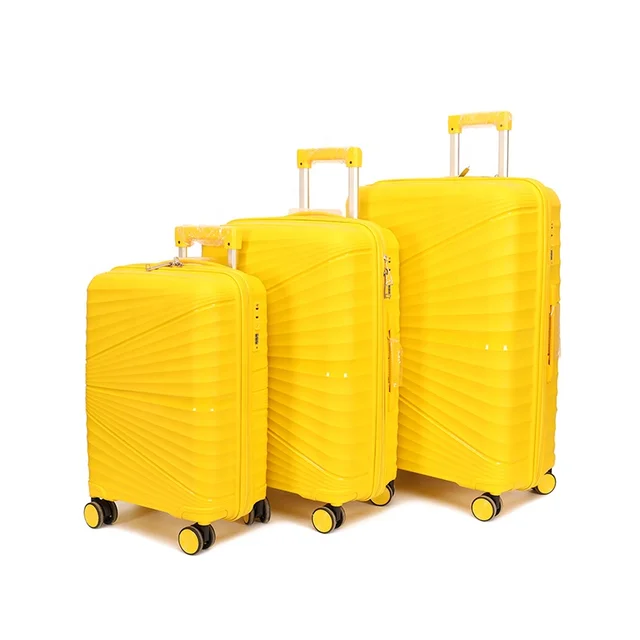 Factory Price High Quality Durable PP Trolley Suitcase Rolling Hard Shell Luggage Sets
