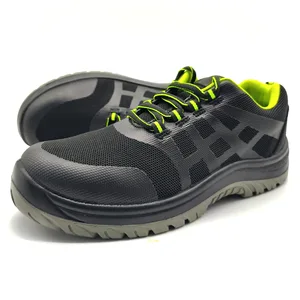 NAIKAI NK-SH-H19 Anti-Static Summer Labor Protection Shoes Black Mesh Breathable Non-Suffocating Injection Molded Solid Sole