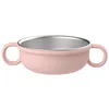 Dark pink - stainless steel bowl with silicone